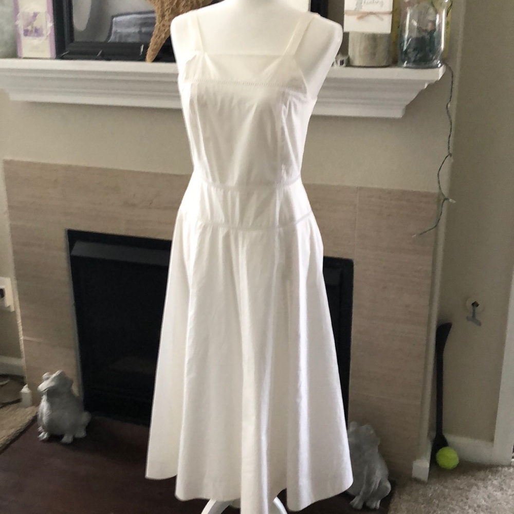 J Crew 100% white cotton midi dress size 2
